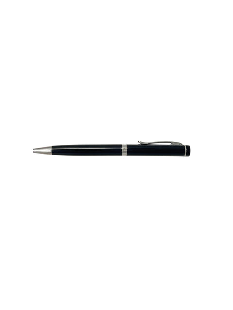 Black Steel Classic Ballpoint Pen with Spring Clip