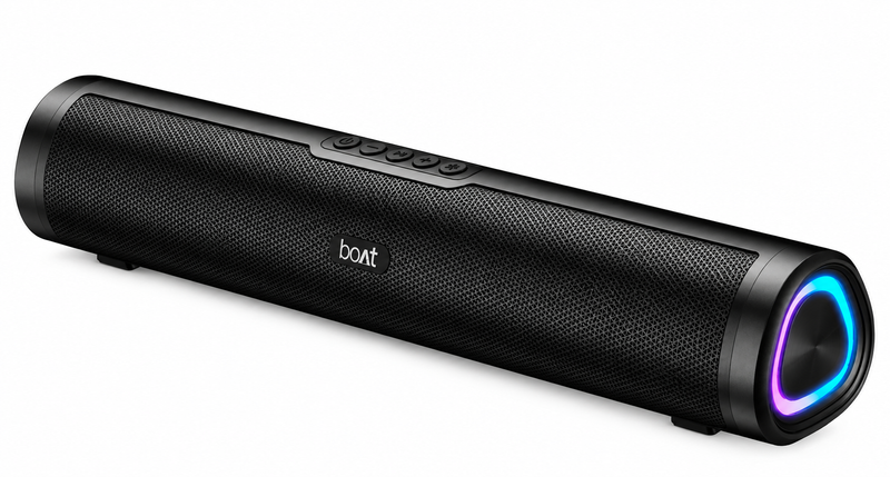 boAt Aavante Groove Plus Portable Bluetooth Soundbar – Premium Black, 16W RMS Stereo Sound, RGB LED Lighting, Bluetooth 5.4, TWS Mode, Type-C Charging