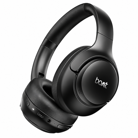 boAt Rockerz 551 ANC Pro Cosmic Black Wireless Over-Ear Headphones with 42dB Hybrid Adaptive ANC, 72H Playback, 40mm Drivers, Bluetooth 5.4, BEAST Mode & ENx Technology