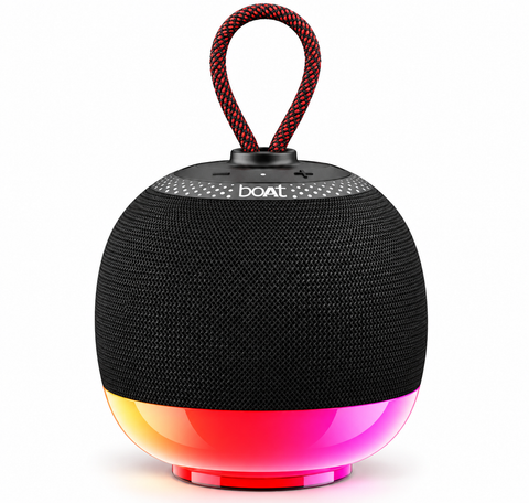 boAt Stone Vibe 25W Bluetooth Speaker – Black, Portable Wireless Speaker with RGB LED Lights, 5 Hours Playback, TWS, Bluetooth 5.4, USB, AUX & TF Card Support