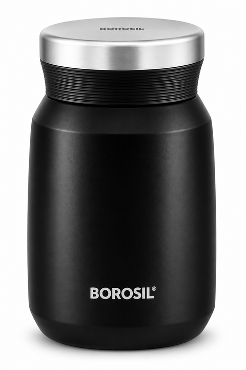 Borosil Carrymate 500 ML Vacuum Insulated Stainless Steel Flask – Black & Pink