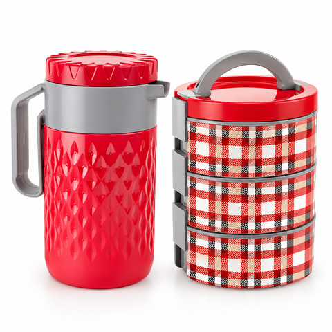 Cello Finesta 3 Meal Gift Set – My Decker 3 Lunch Box & Puro Tuf Jug 1000 | Premium Corporate Gift Set