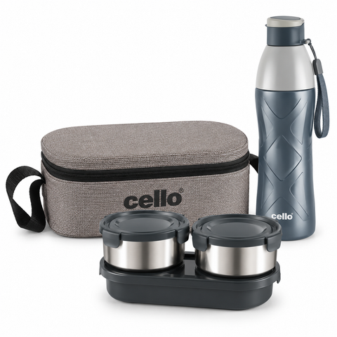 Cello Zion Meal Gift Set – Bite Buddy Lunch Box & Puro Cool X 600 Water Bottle | Corporate Gift Set