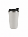 White Stainless Steel Travel Coffee Tumbler with Black Spill-Resistant Lid | Reusable Insulated Cup for Office & Corporate Gifting Customize