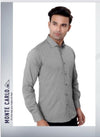 Monte Carlo Men's Grey Formal Shirt | Full Sleeve Cotton Blend Shirt