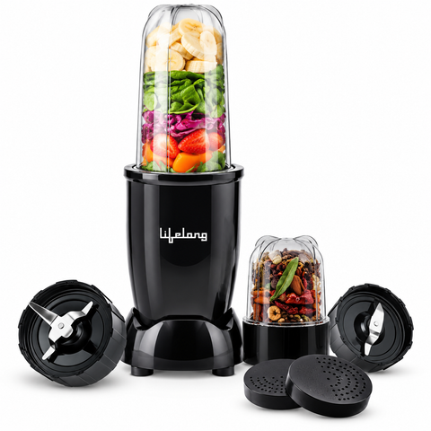 Lifelong Nutri Blender 500W with 2 Jars | 100% Copper Motor Mixer Grinder, Blender & Smoothie Maker