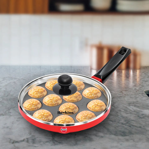 Hawkins Diecast Nonstick Appe Pan 20 cm (12 Cups) with Glass Lid | Premium Corporate Kitchen Gift