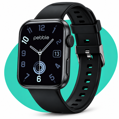 Pebble Moments Plus Calling Smartwatch 1.83" HD Display | Bluetooth Calling, Heart Rate Monitoring, Multiple Sports Modes
