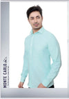 Monte Carlo Men's Pista Green Cotton Oxford Shirt | Full Sleeve Shirt