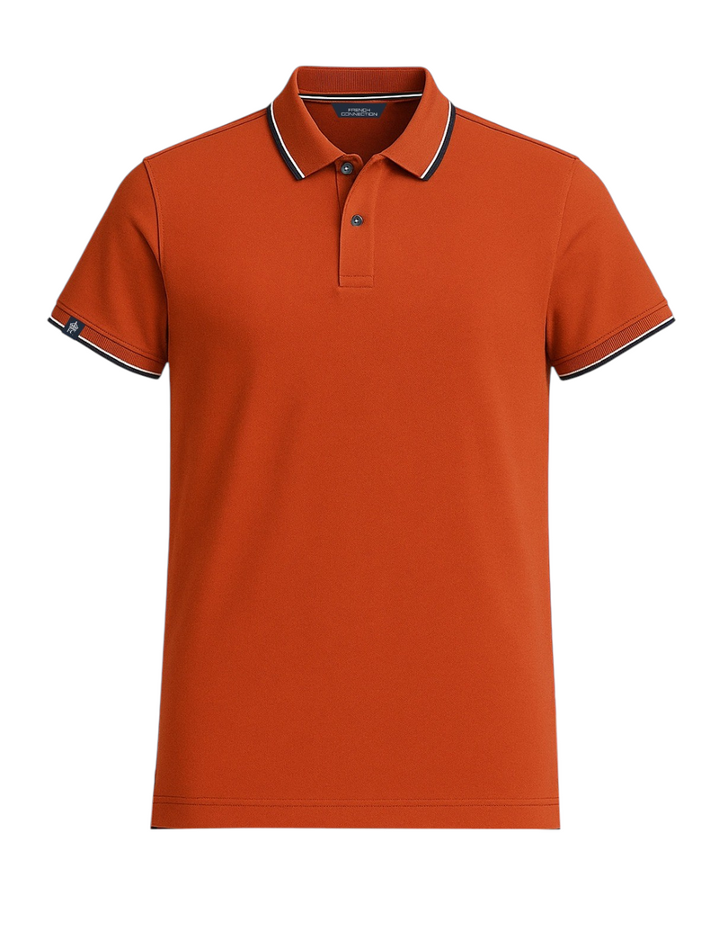 Orange Tipping Polo T-Shirt — Contrast Tipping Collar