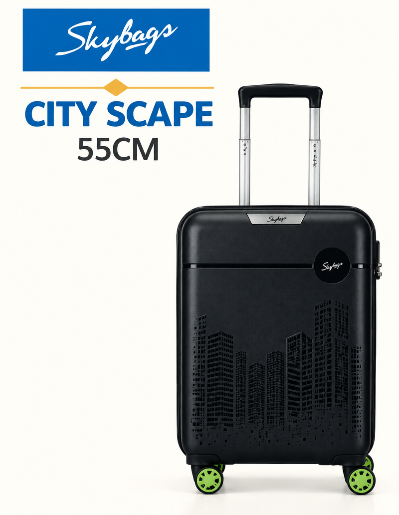 Skybags City Scape 55cm Hard Shell Trolley Suitcase – Black