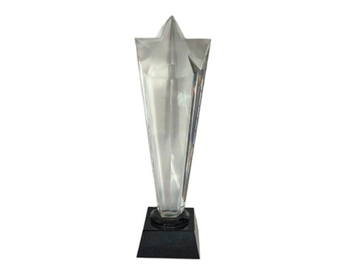 Large Premium Star Crystal Trophy with Black Base | Corporate Award, Employee Recognition & Achievement Trophy