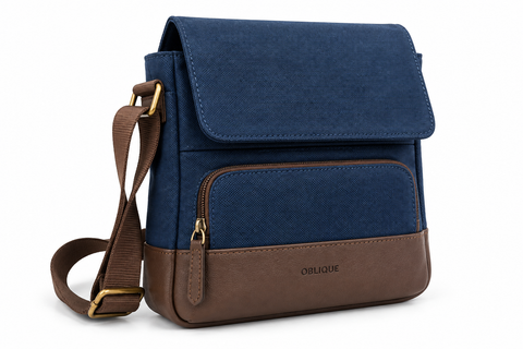 OBLIQUE TURISTA Canvas Crossbody Sling Bag | Water Resistant Travel Organizer