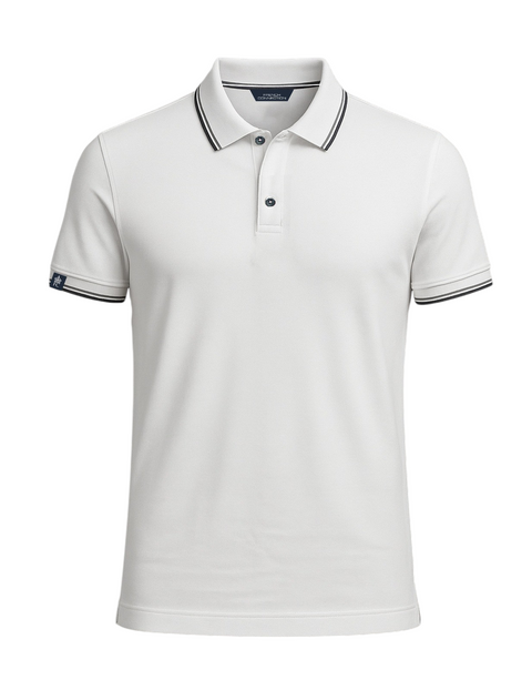 Black White Tipping Polo T-Shirt — Contrast Tipping Collar