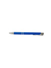 Blue Steel Ballpoint Pen with Silver Trim