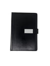 Premium Black Leatherette Executive Diary Organizer with Magnetic Closure & Metal Plate