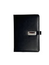 Premium Black Leatherette Portfolio & Organizer with Chrome Clasp