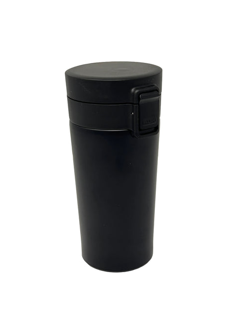 Black Flip-Top Travel Tumbler | Double Wall Insulated Stainless Steel Coffee Cup with Leak-Proof Lid