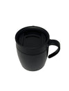Black Insulated Travel Mug with Handle | Stainless Steel Commuter Coffee Mug with Sliding Lid