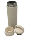 Matte Beige Insulated Water Bottle with Loop Lid | Double Wall Stainless Steel Flask | 500ML