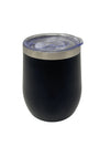 Black Matte Insulated Coffee Mug with Sliding Lid | Double Wall Stainless Steel Desk Mug 350 ml