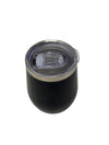 Black Matte Insulated Coffee Mug with Sliding Lid | Double Wall Stainless Steel Desk Mug 350 ml