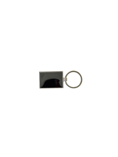 Metal Rectangle Keychain with Black Enamel | Customizable Corporate Gift