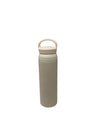 Matte Beige Insulated Water Bottle with Loop Lid | Double Wall Stainless Steel Flask | 500ML