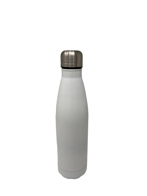 White Stainless Steel Cola Shape Water Bottle | Vacuum Insulated Flask with Steel Cap | 500ml Customize