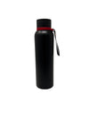 Matte Black Stainless Steel Water Bottle with Red Wrist Strap | Insulated Bottle | 800ml