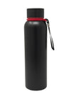 Matte Black Stainless Steel Water Bottle with Red Wrist Strap | Insulated Bottle | 800ml