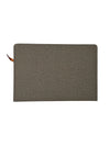 Modern Grey Linen-Textured Portfolio Notebook with Geometric Pocket
