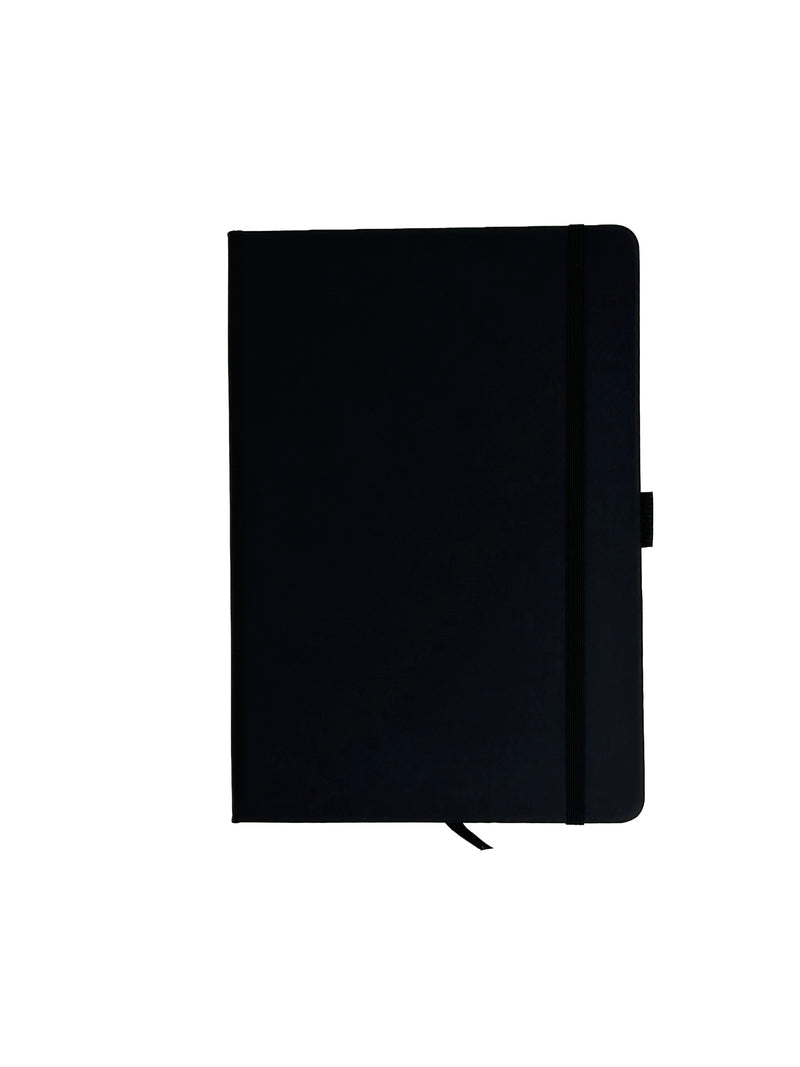 Premium Matte Black Hardcover Notebook with Pen Loop & Elastic Closure