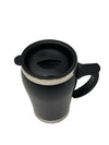 Black Insulated Travel Mug with Handle | Stainless Steel Commuter Coffee Mug with Sliding Lid