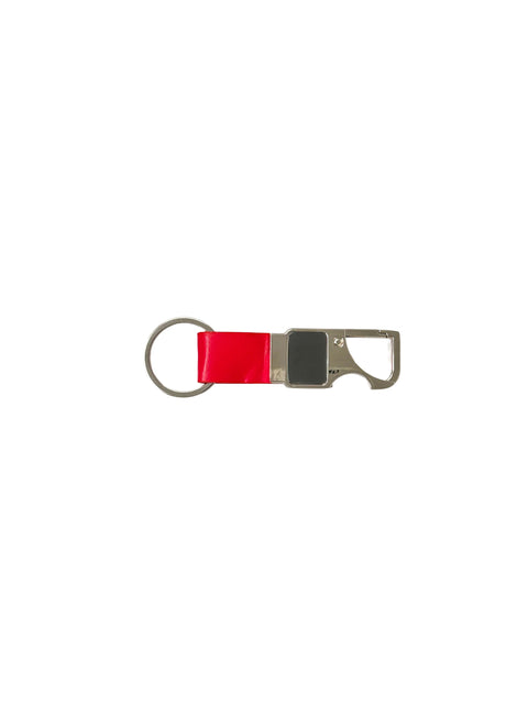 Red Strap Keychain with Bottle Opener and Carabiner Clip | Multi-Function Gift