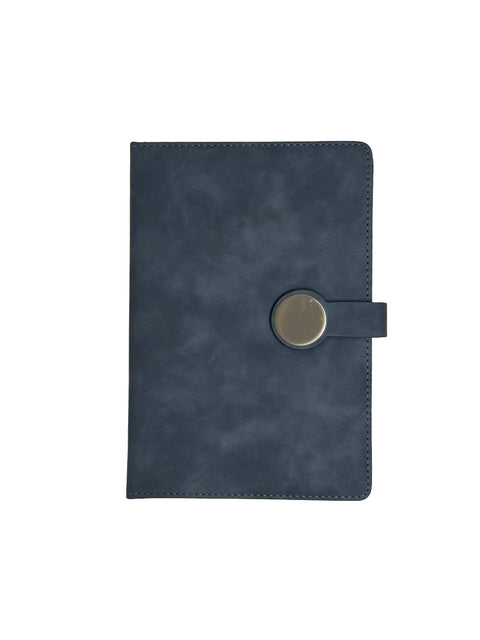 Premium Blue Leatherette Executive Diary Organizer with Metal Button Closure