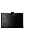 Premium Black Leatherette Executive Diary Organizer with Magnetic Closure & Metal Plate