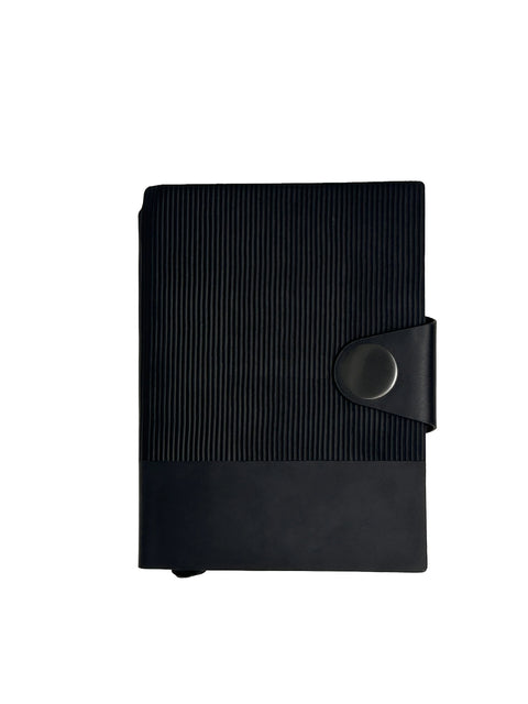 Premium Black Ribbed Foldable Portfolio & Notebook Organizer