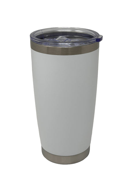 Premium White Sublimation Tumbler 20oz | Insulated Stainless Steel Travel Cup with Clear Lid