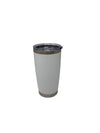Premium White Sublimation Tumbler 20oz | Insulated Stainless Steel Travel Cup with Clear Lid