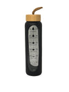Motivational Water Bottle with Time Markers & Bamboo Lid | Hydration Tracker Bottle | 1 Ltr