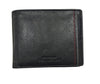 French Connection Genuine Leather Men's Bifold Wallet | Black Premium Leather Wallet with Contrast Stitching