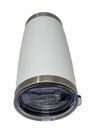 Premium White Sublimation Tumbler 20oz | Insulated Stainless Steel Travel Cup with Clear Lid