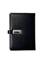 Premium Black Leatherette Portfolio & Organizer with Chrome Clasp